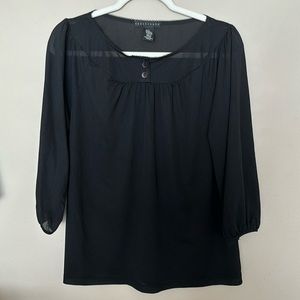 Apostrophe Women Black Long Sleeve Top Large